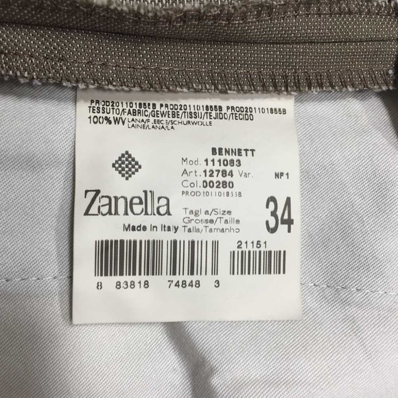 Zanella Bennett Pants‎ Virgin Wool Trousers - Picture 8 of 8